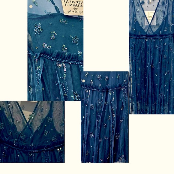 SOLD!! NWT Free People Sascha Sequin Maxi Dress with Original Included Slip (4) - Picture 7 of 12